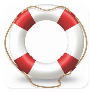 Life Ring Preserver Square Sticker