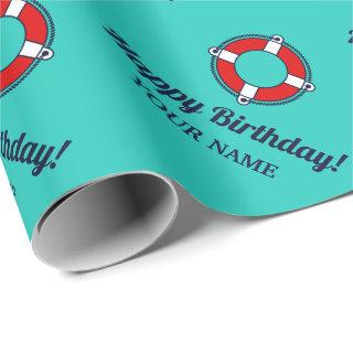 Life saver ring buoy nautical Birthday custom
