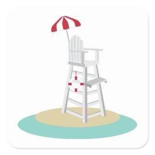 Lifeguard Stand Square Sticker