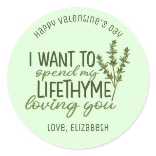 Lifetime Loving You Funny Pun Cute Valentine's Day Classic Round Sticker