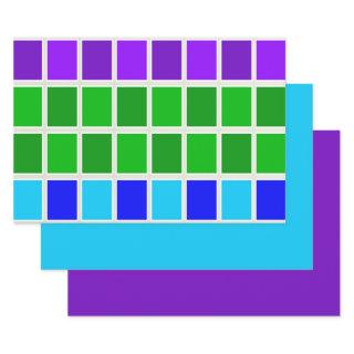 Light and Dark Peacock Color Squares   Sheets
