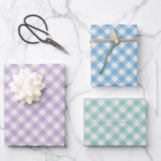 Light Aqua Turquoise Green Blue Pink Gingham  Sheets
