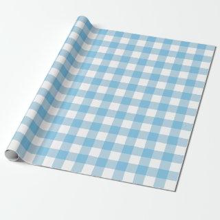 Light Blue and White Check Plaid |Large Pattern