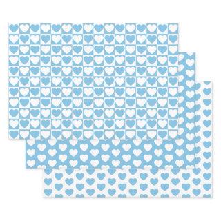 Light Blue and White Hearts  Sheets