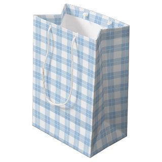 Light Blue and White Plaid Pattern Medium Gift Bag