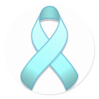 Light Blue Awareness Ribbon Round Sticker