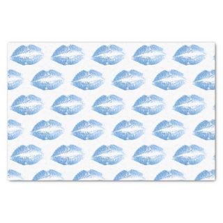Light blue glitter kiss pattern tissue paper