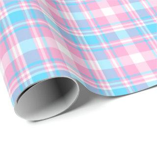 Light Blue, Pink and White Plaid
