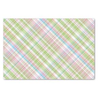 Light Blue Soft Green Blush Pink Plaid Art Pattern Tissue Paper