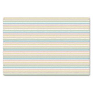 Light Blue Soft Green Blush Pink Stripes Pattern Tissue Paper