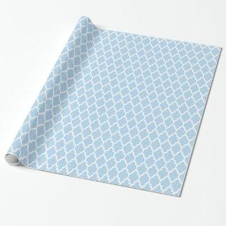 Light Blue White Moroccan Quatrefoil Pattern #4