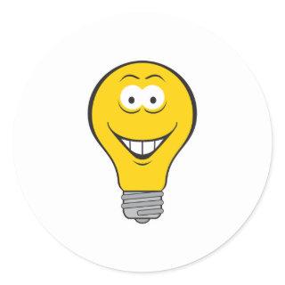Light Bulb Face Classic Round Sticker