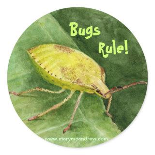Light Green Stink Bug Classic Round Sticker