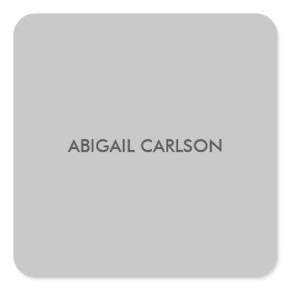 Light Grey Minimalist Plain Modern Square Sticker