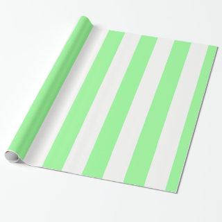 Light Mint Green and White Huge Stripe Pattern