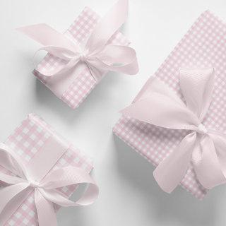 Light Pink and White Gingham  Sheets