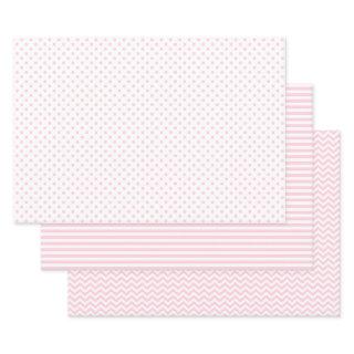 Light Pink and White Stripes Chevron Polka Dots  Sheets