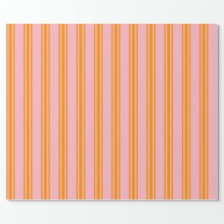 Light Pink & Dark Orange Colored Stripes