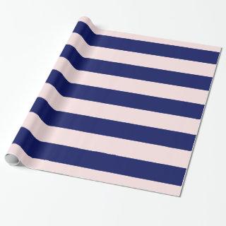 Light Pink, Navy Blue XL Stripes Pattern V