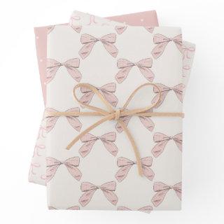 Light Pink Plaid Bow Elegant Girl Baby Shower  Sheets