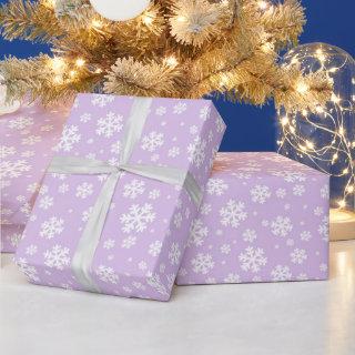 Light Purple & White Festive Christmas Snowflakes
