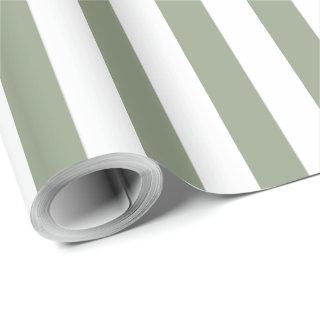 Light Sage Green and White Stripe