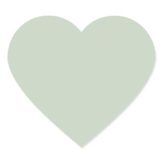 Light sage green heart stickers - solid color