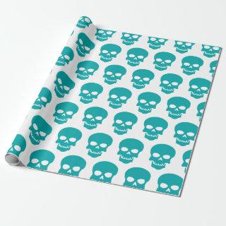 Light Sea Green on White Skulls
