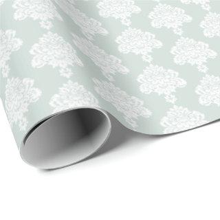 Light Seafoam | White Damask