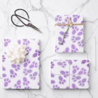 Light Shades of Purple Easter Bunny Feet Pattern  Sheets