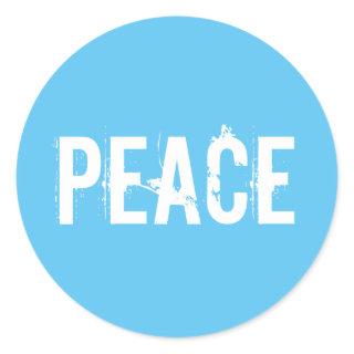 light sky blue Peace Classic Round Sticker