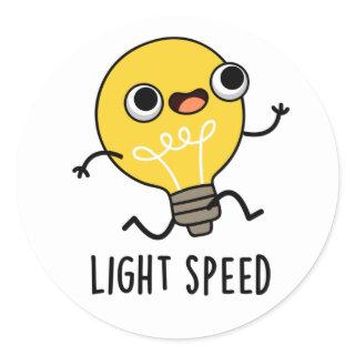 Light Speed Funny Running Bulb Pun  Classic Round Sticker