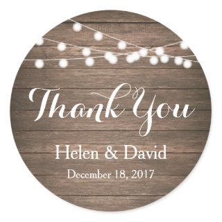 Light Strings Thank You Wedding Favour Stickers