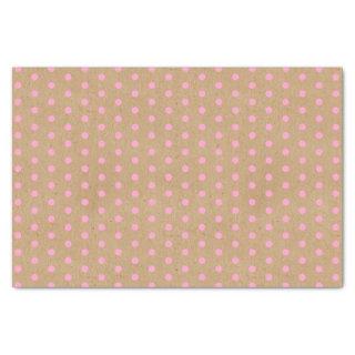 Light Summer Pink Dots On Faux Rustic Brown Kraft Tissue Paper