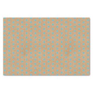 Light Teal Blue Green Dots Faux Rustic Brown Kraft Tissue Paper