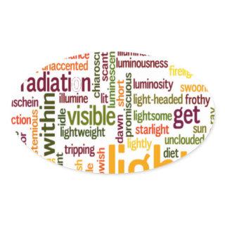 Light Word Cloud Art Print Oval Sticker