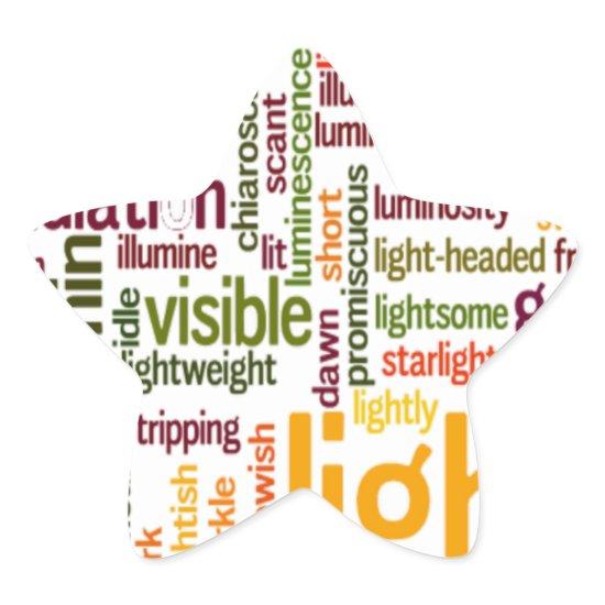 Light Word Cloud Art Print Star Sticker