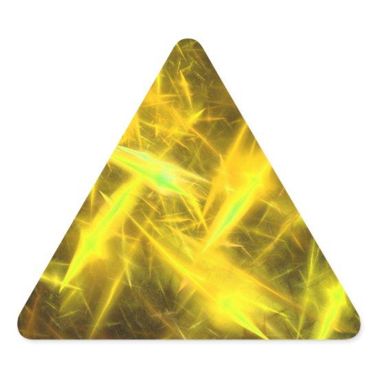 lightenin Yellow Abstract Fractal Triangle Sticker