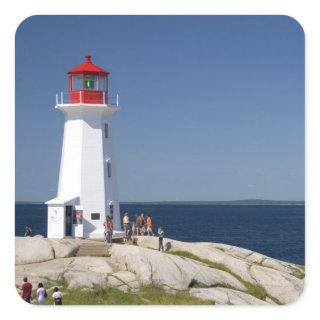 Lighthouse at Peggy's Cove, Nova Scotia, Canada. Square Sticker