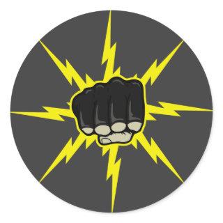 Lightning fist classic round sticker