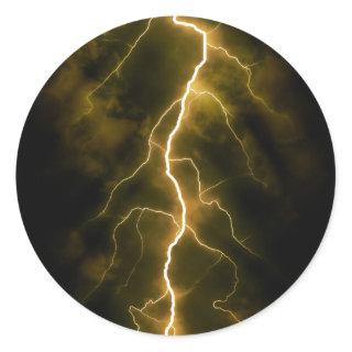Lightning Flash Classic Round Sticker
