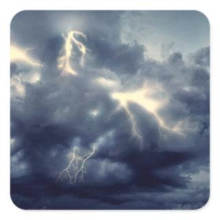 Lightning Flashes During Thunderstorm Square Sticker