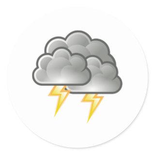 Lightning in Thunderstorm Classic Round Sticker