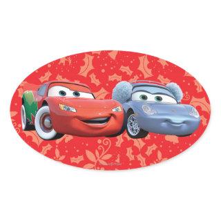 Lightning McQueen & Sally Oval Sticker
