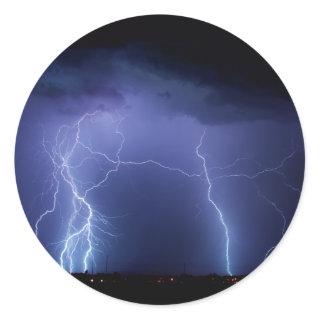 Lightning Strike 3 Classic Round Sticker