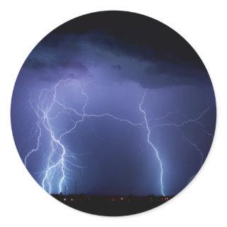 Lightning Strike 3 Classic Round Sticker