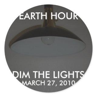 Lights On / Off - Dim the Lights for Earth Hour Classic Round Sticker