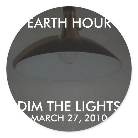 Lights On / Off - Dim the Lights for Earth Hour Classic Round Sticker