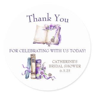 Lilac A New Chapter Begins Shower Favor Gift Classic Round Sticker
