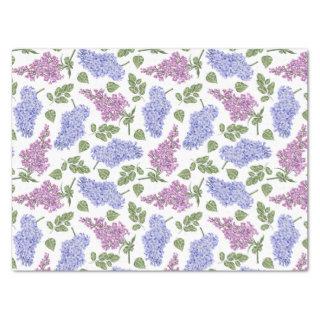 Lilac flowers and leaves pattern tissue paper
